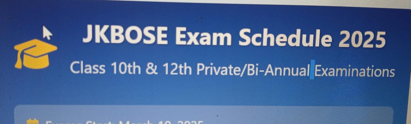 JKBOSE Announces Schedule for Class 10th and 12th Private/Bi-Annual Exams 2025