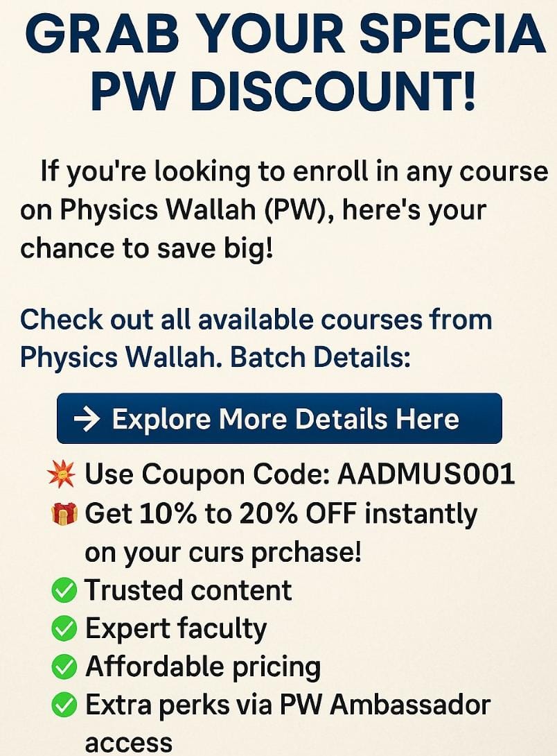 🎓 How to Unlock 10% to 50% Discounts on All Physics Wallah (PW) Course